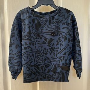 Munster Kids Warped Crew Sweatshirt in Washed Dark Denim Blue Cotton Boys Size 3